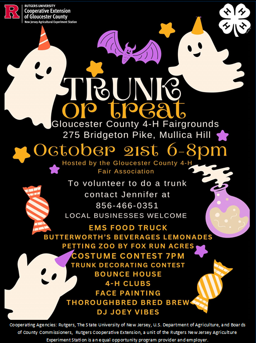 2026 Gloucester County 4-H Trunk or Treat official flyer